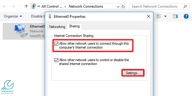 آموزش شبکه کردن دو لپ تاپ با سیم
